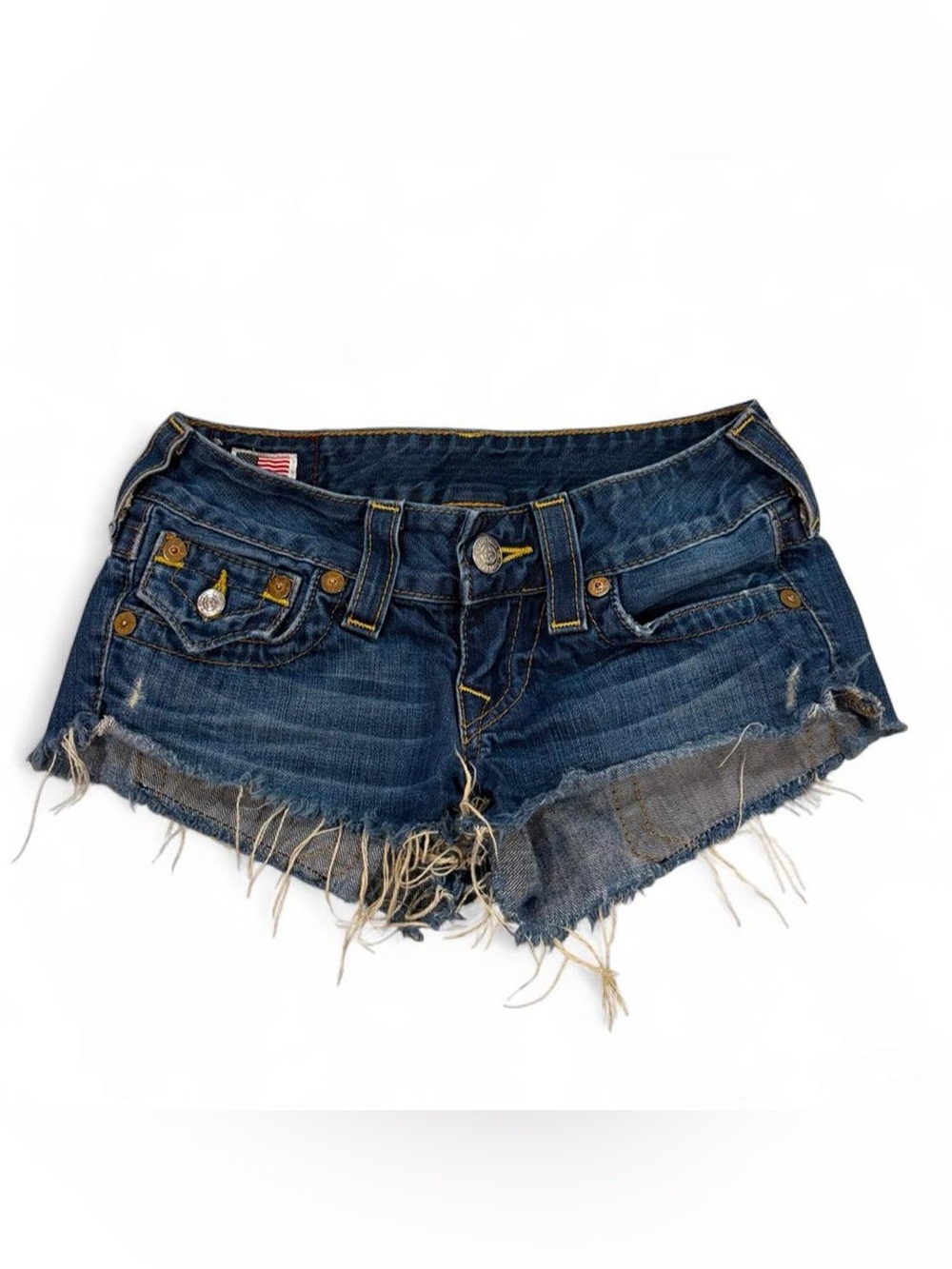 True Y2K Vintage True Religion Jeans Joey Cut Off Micro Shorts - Picture 2 of 3